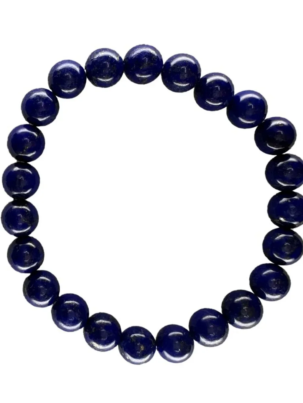 Royal Blue Natural Lapis Lazuli Beads Bracelet 8mm Certified 19.43g 6.5